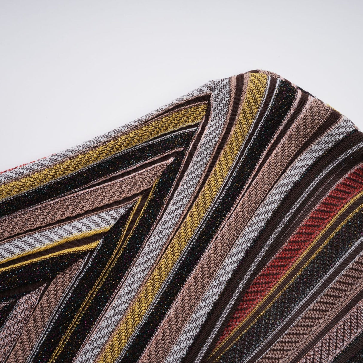 Aurohaya Phoebe Brown Vertical Stripe Knit Midi Dress
