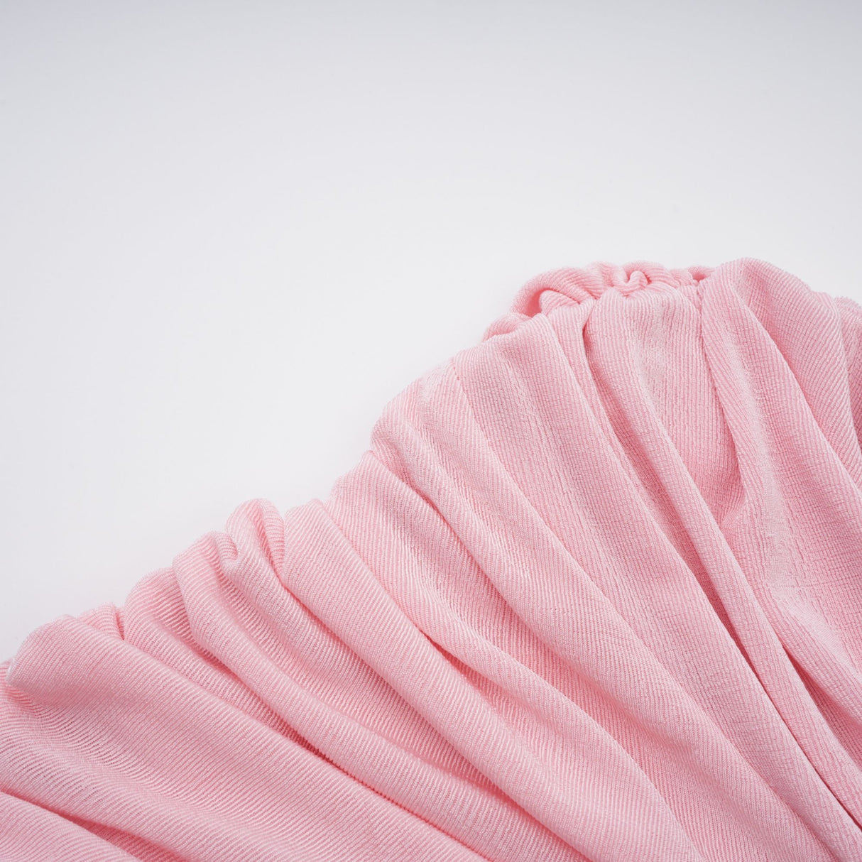 Aurohaya Moderne Pink Shawl Panel Ruched Maxi Dress