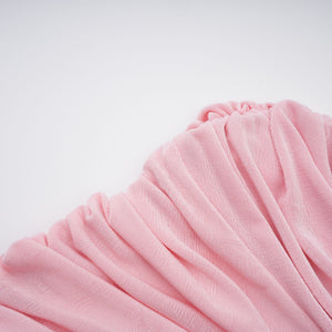 Aurohaya Moderne Pink Shawl Panel Ruched Maxi Dress