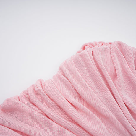 Aurohaya Moderne Pink Shawl Panel Ruched Maxi Dress