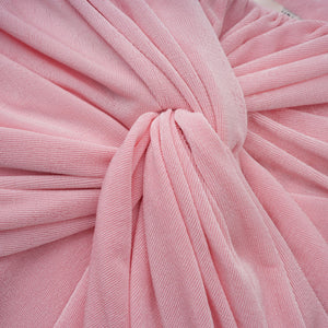 Aurohaya Moderne Pink Shawl Panel Ruched Maxi Dress