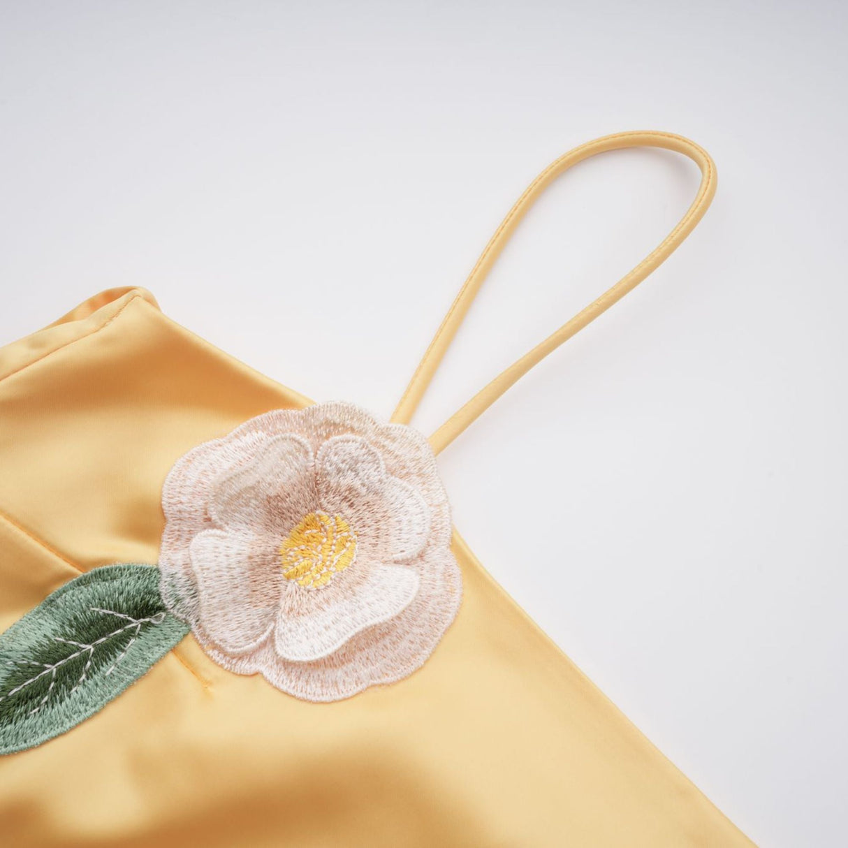 Aurohaya Avril Yellow Floral Embroidered Mini Dress