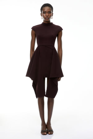 Aurohaya Dakota Brown Mini Dress with Ribbon