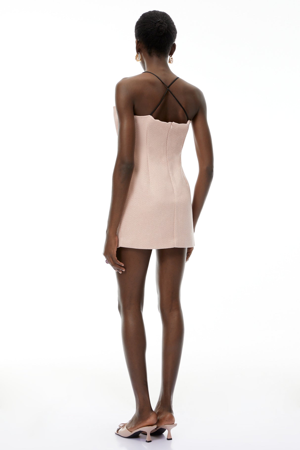 Aurohaya Delphine Pink Color Block Asymmetrical Mini Dress