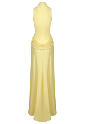 Draped Detail Maxi Dress Yellow