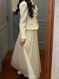 Elegant Long Sleeve Peplum Waist Maxi Dress