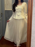 Elegant Long Sleeve Peplum Waist Maxi Dress