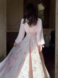 Chiffon Butterfly Pleated Maxi Dress