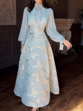Chiffon Butterfly Pleated Maxi Dress