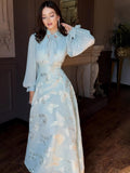 Chiffon Butterfly Pleated Maxi Dress