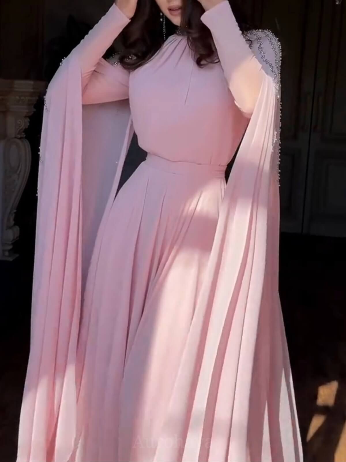 Shawl Sequined High Waist Maxi Dress