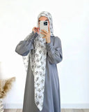 Luxury Satin Large Pleated Button Abaya Dress