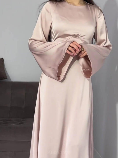 Aurohaya Flared Sleeve Fishtail Dress