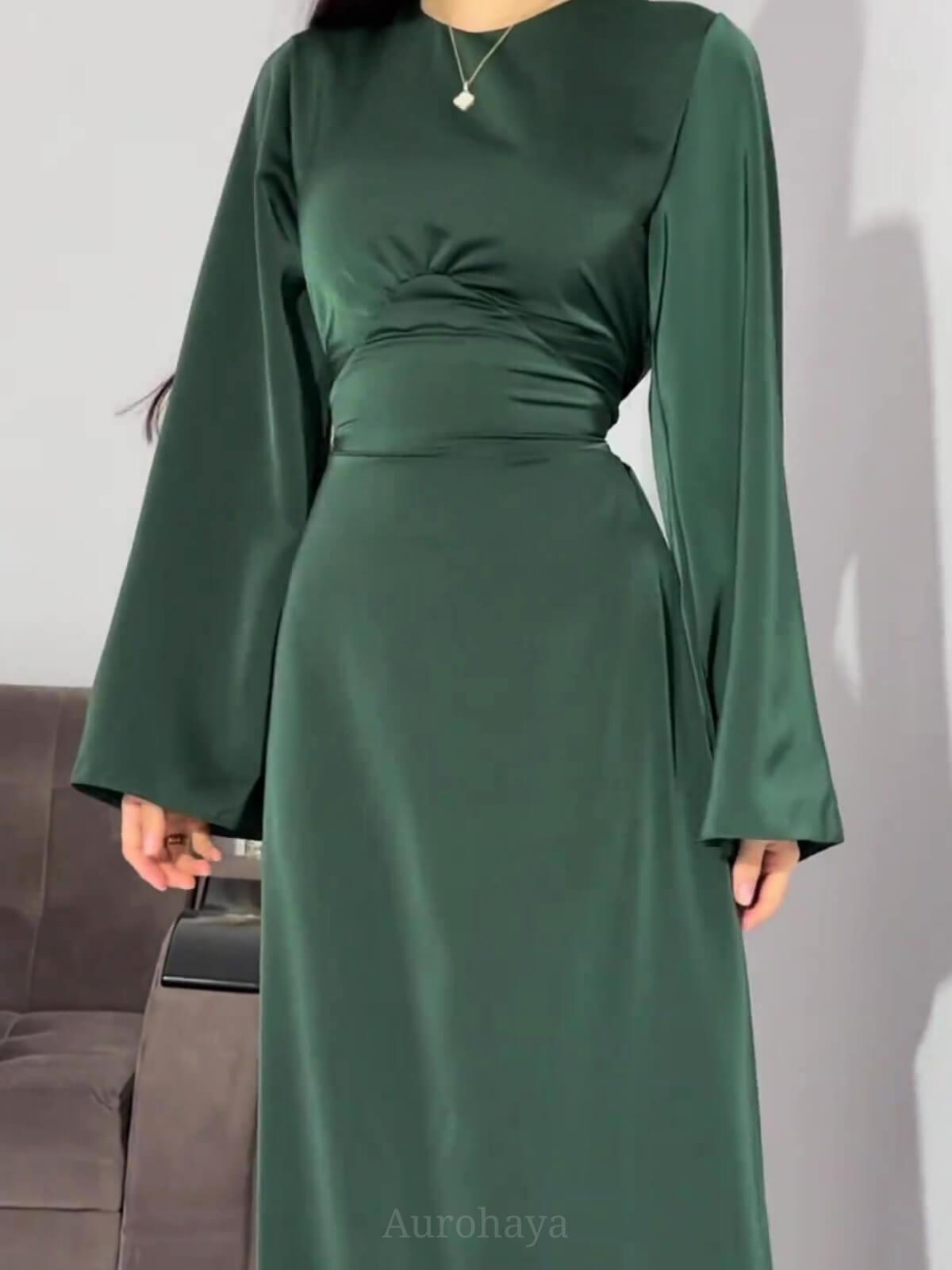 Aurohaya Flared Sleeve Fishtail Dress