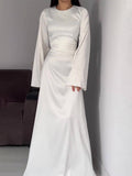 Flared Sleeve Fishtail Dress