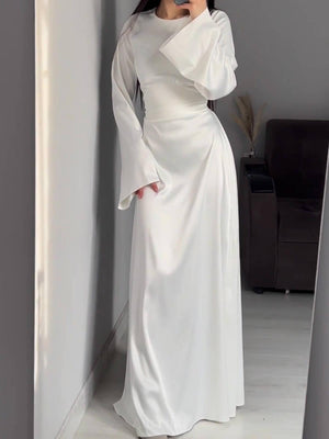 Aurohaya Flared Sleeve Fishtail Dress