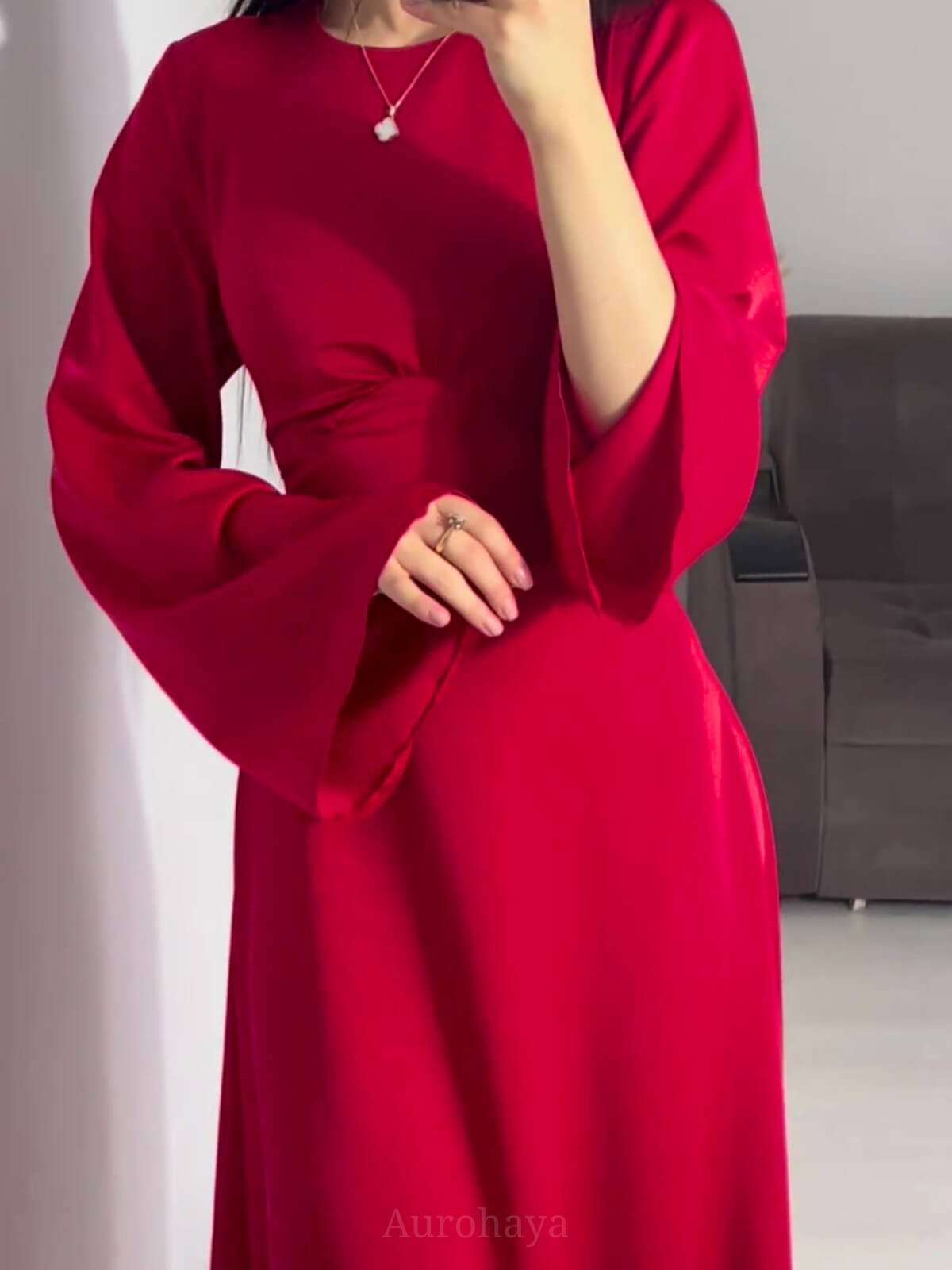 Flared Sleeve Fishtail Dress