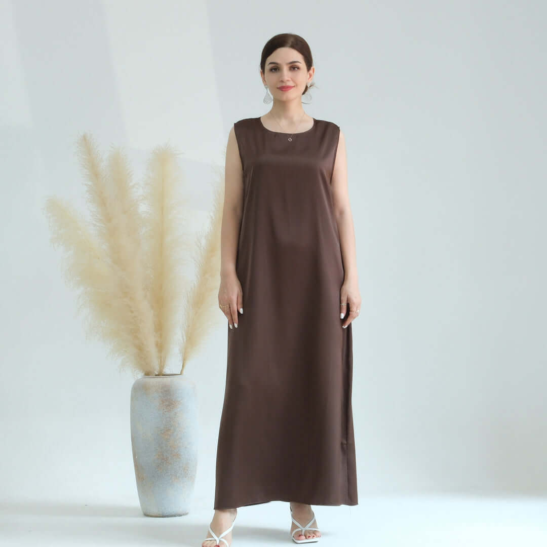 Solid Color Abaya Dress for Women