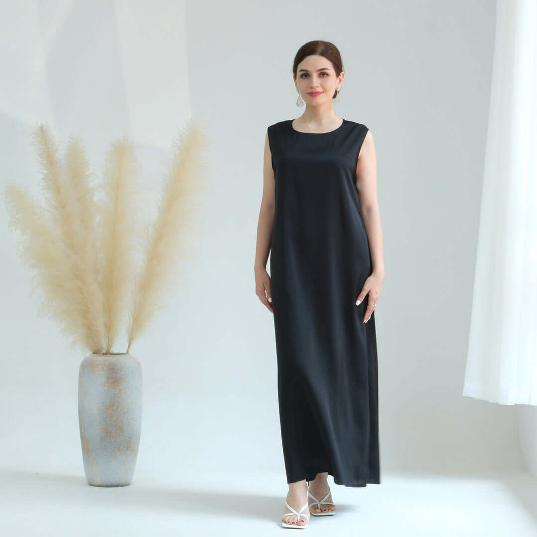 Solid Color Abaya Dress for Women