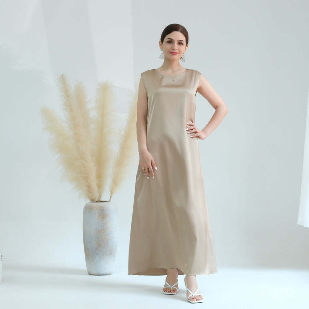 Solid Color Abaya Dress for Women