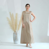 Solid Color Abaya Dress for Women