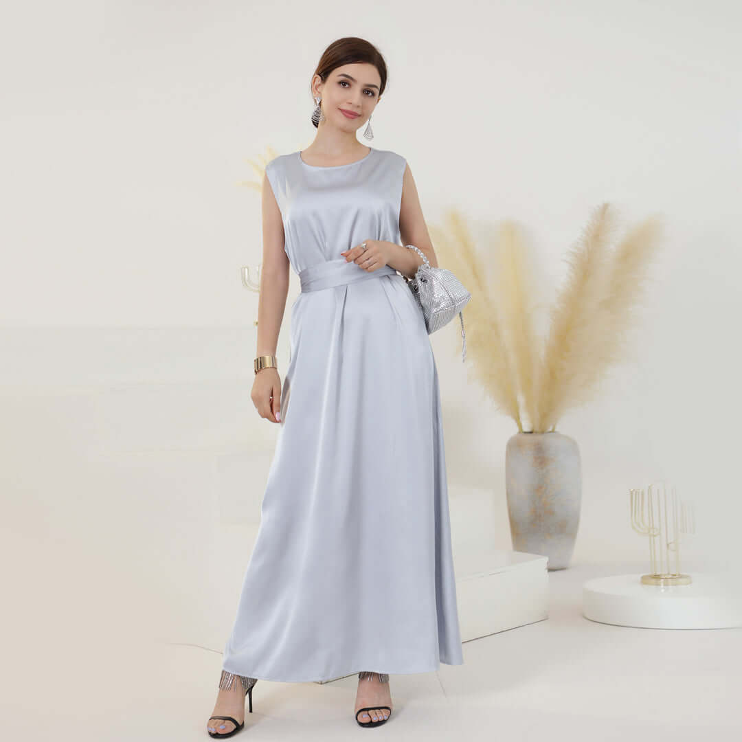 Solid Color Abaya Dress for Women