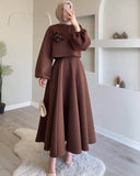 Floral Lantern Sleeve Maxi Dress 2-Piece Set
