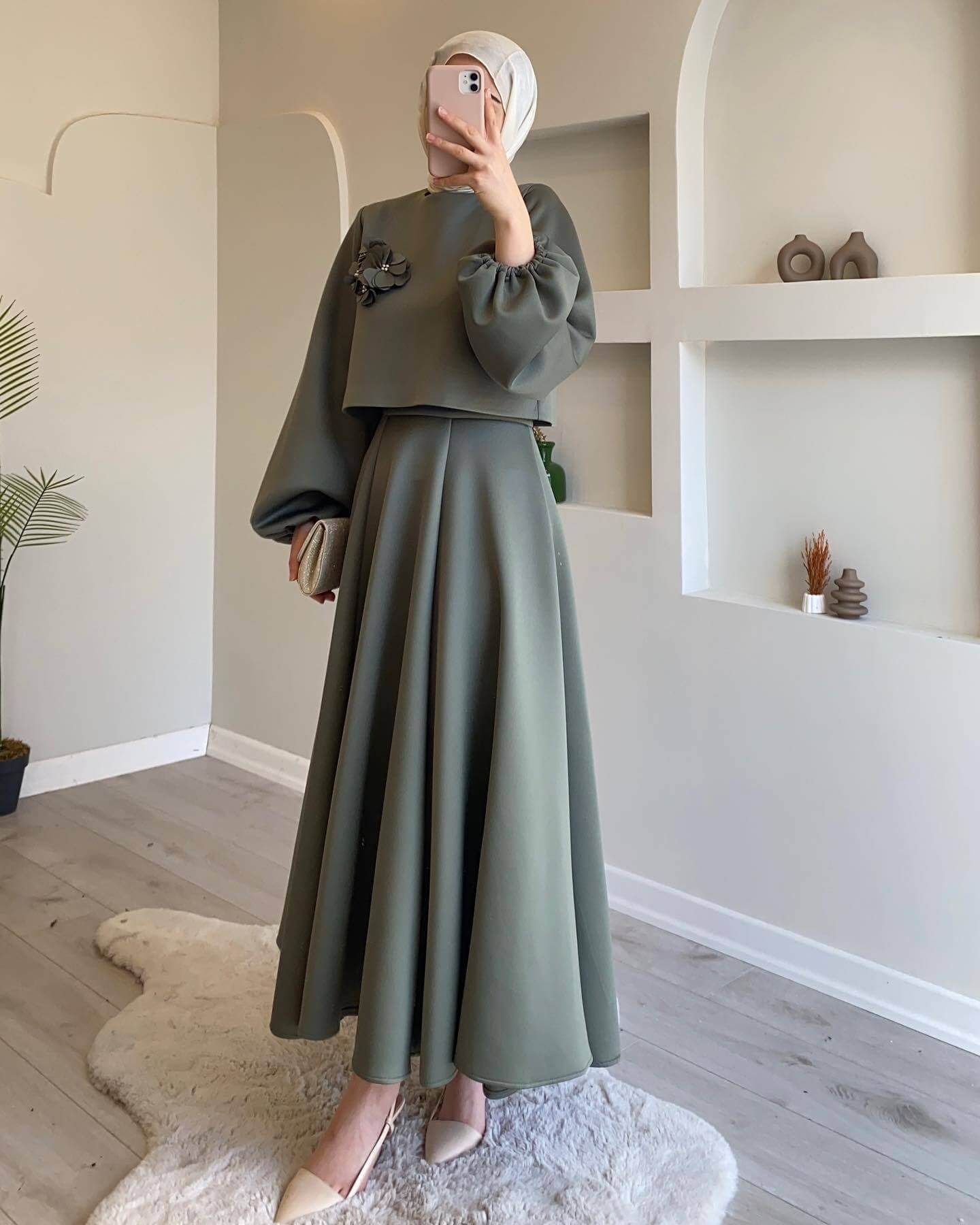 Floral Lantern Sleeve Maxi Dress 2-Piece Set