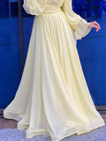 Bell Sleeve Ruched Slim Fit Dress