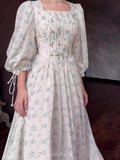 Floral Square Neck Maxi Dress