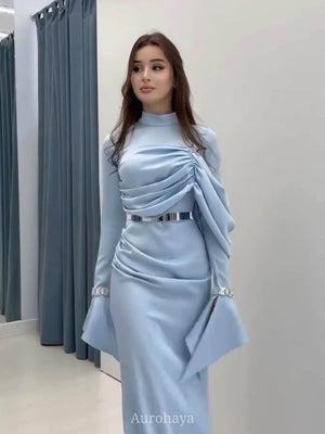 Aurohaya Ruched Waist-Cinching Maxi Dress