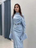 Ruched Waist-Cinching Maxi Dress