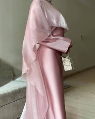 Tie-up dress and iridescent veil set