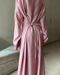 Tie-up dress and iridescent veil set