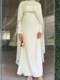 Luxury Beaded Cape Maxi Dress