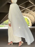 Luxury Beaded Cape Maxi Dress