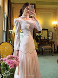 Square-Neck Scarf Included Mermaid Maxi Dress