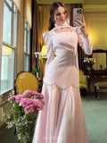 Square-Neck Scarf Included Mermaid Maxi Dress