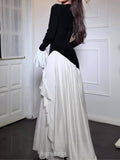 Round Neck Long Bell Sleeve Maxi Dress