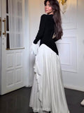 Round Neck Long Bell Sleeve Maxi Dress