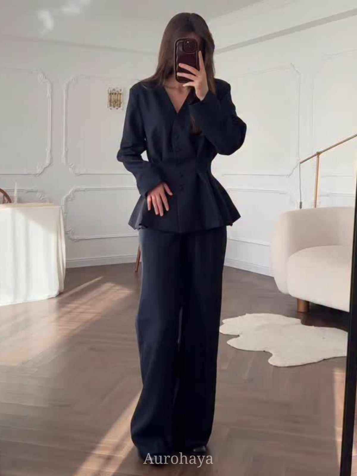 Long Sleeve Button-Front Maxi Dress 2-Piece Set