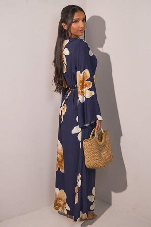 Aurohaya Modest Floral Maxi Dress – Solena