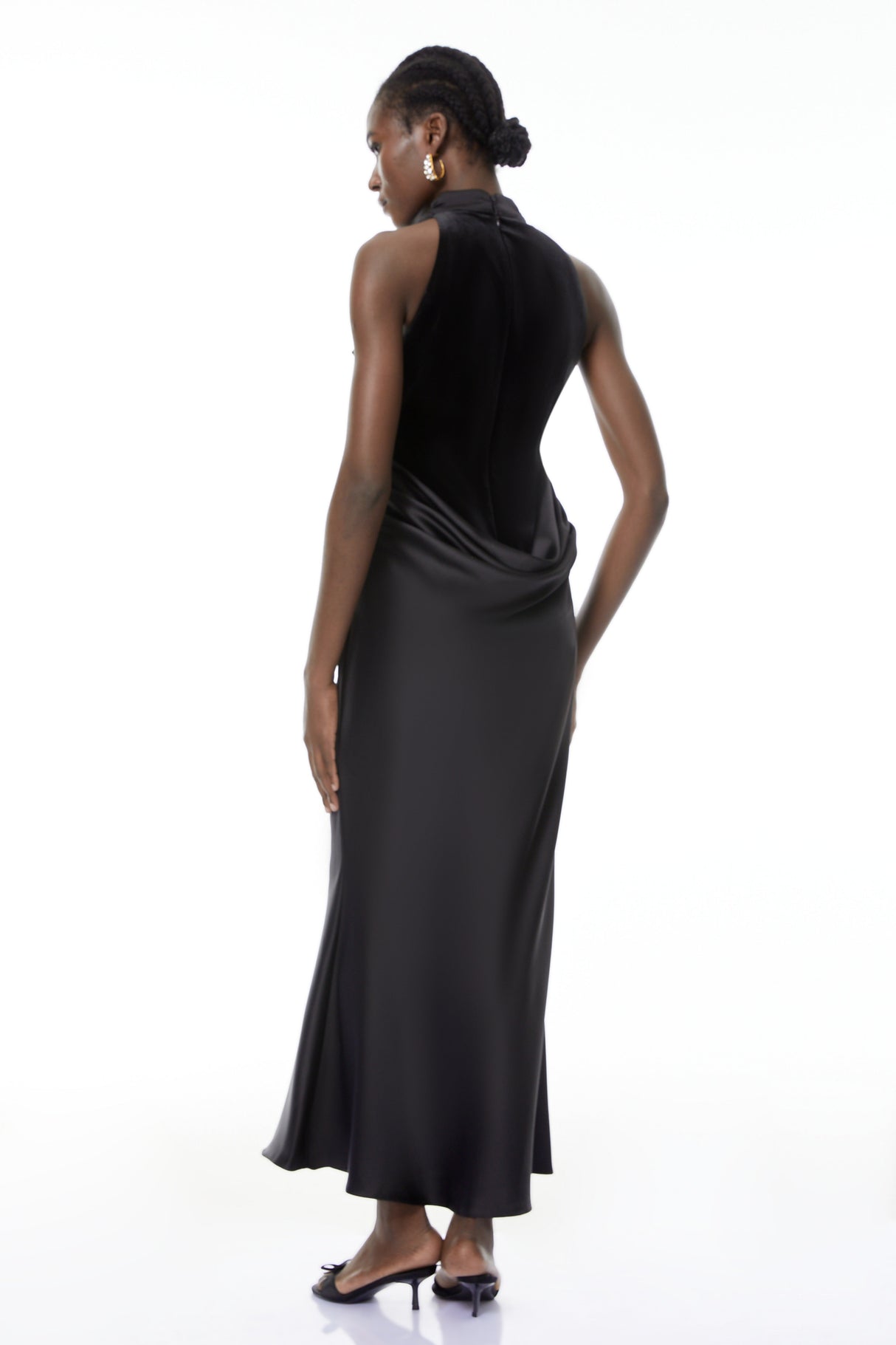 Aurohaya Ecaterina Black Bow Detail Corset Maxi Dress