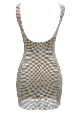 Embellished Backless Dress Silver