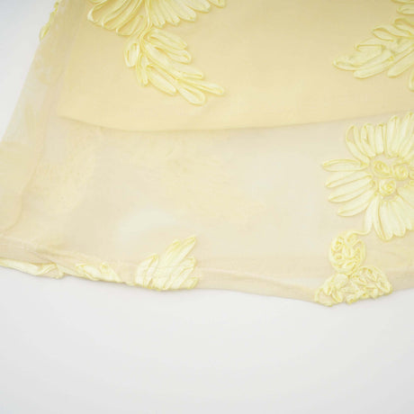 Aurohaya Émeline Floral Appliqué Corset Maxi Dress