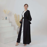 Breathable Abayas With Lining Robes And Belt 2-Piece Set