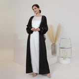 Breathable Abayas With Lining Robes And Belt 2-Piece Set