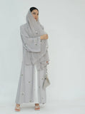 Floral Embroidery Abayas with Hijab 2-Piece Set