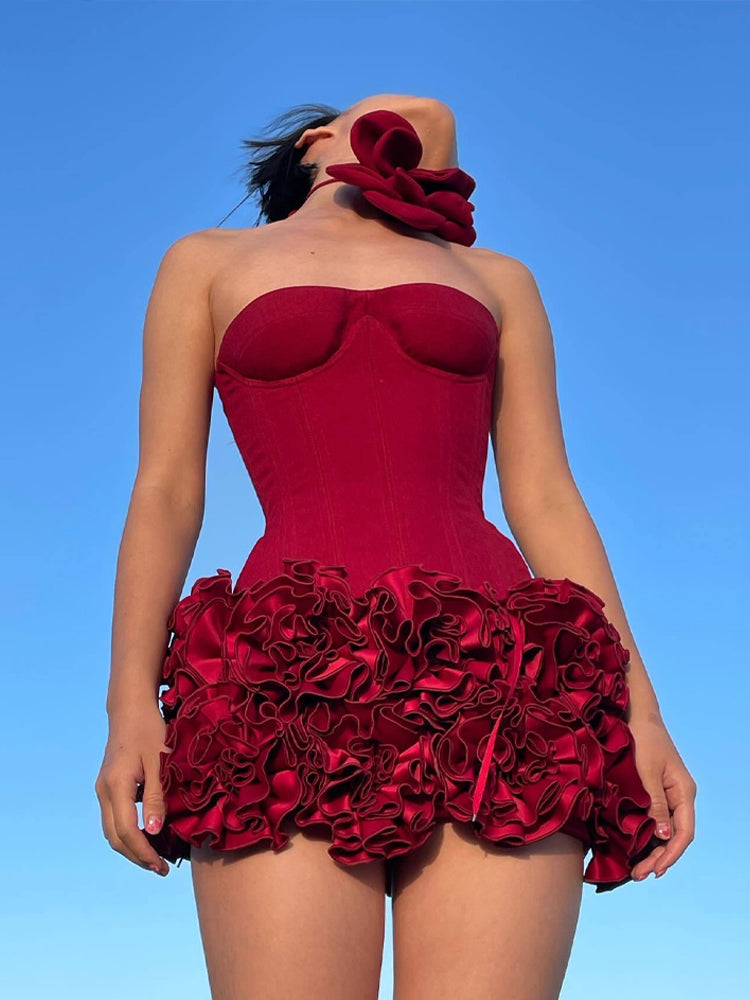 Aurohaya Isadora Strapless Corset Mini Dress