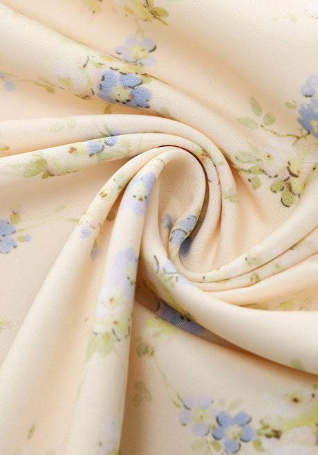 Floral Corset A Line Midi Dress Yellow